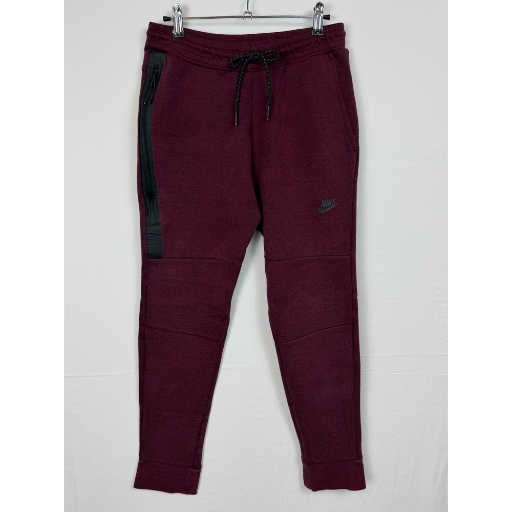 Nike Mens Cotton Tech Fleece Joggers M Burgundy 545343-677 Tapered Sweatpants